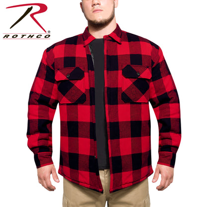 Rothco Buffalo Plaid Quilted Lined Jacket - Red, Size 2XL