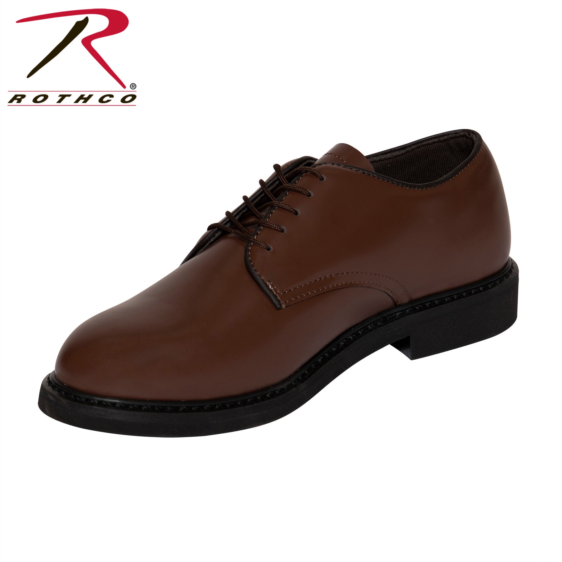 Rothco Brown Uniform Oxford Shoe - Size 8 for Military & Professional Uniforms