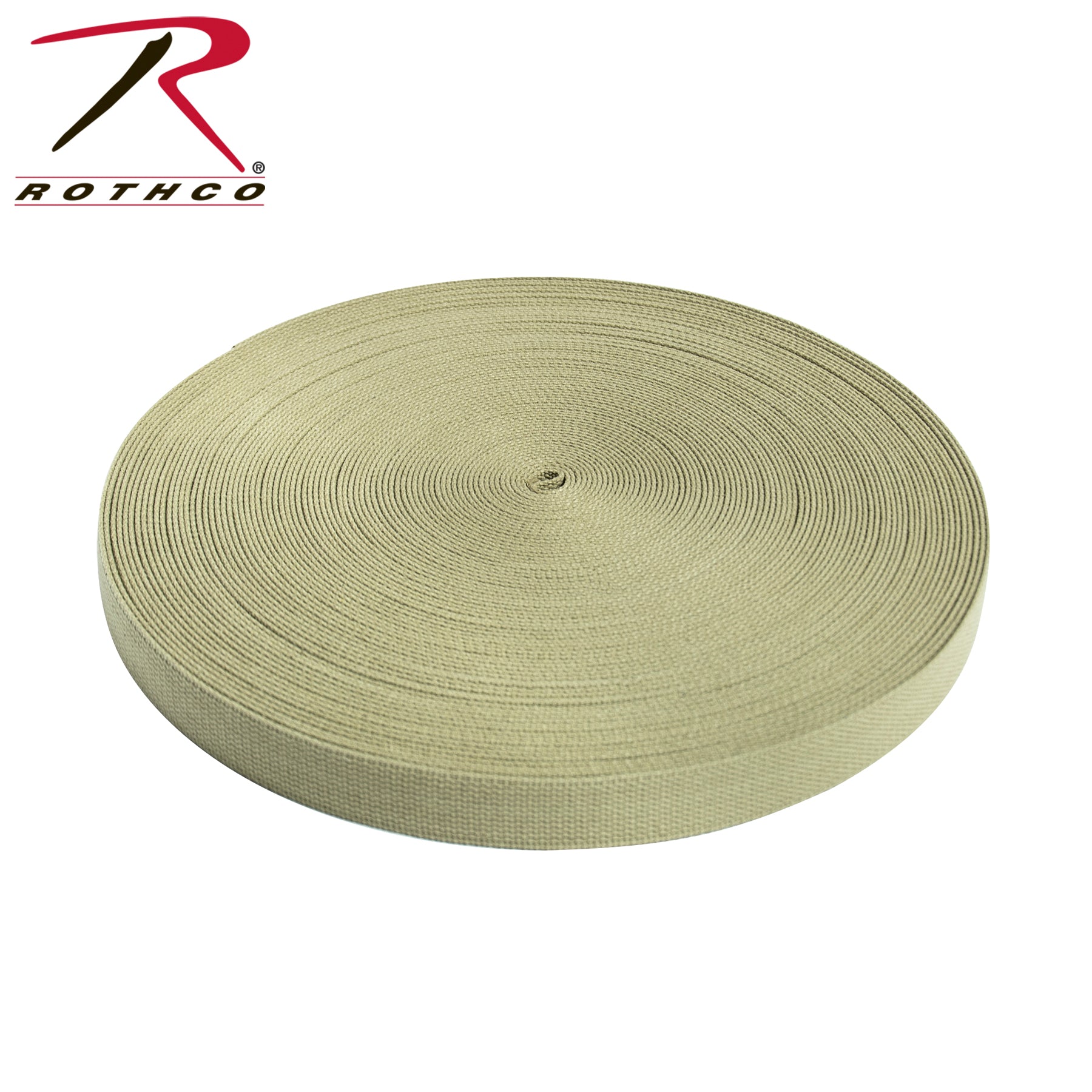 Rothco Belt Webbing Khaki - 1 1/4 inch Durable Cotton Strap for Tactical and Custom Projects