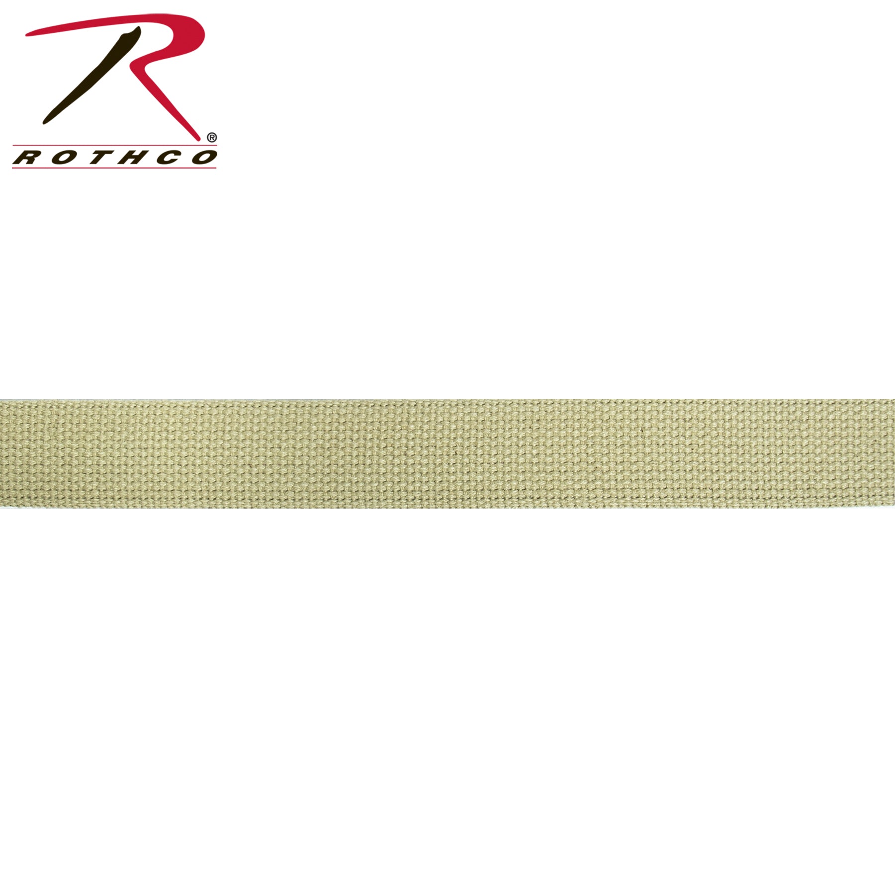 Rothco Belt Webbing Khaki - 1 1/4 inch Durable Cotton Strap for Tactical and Custom Projects