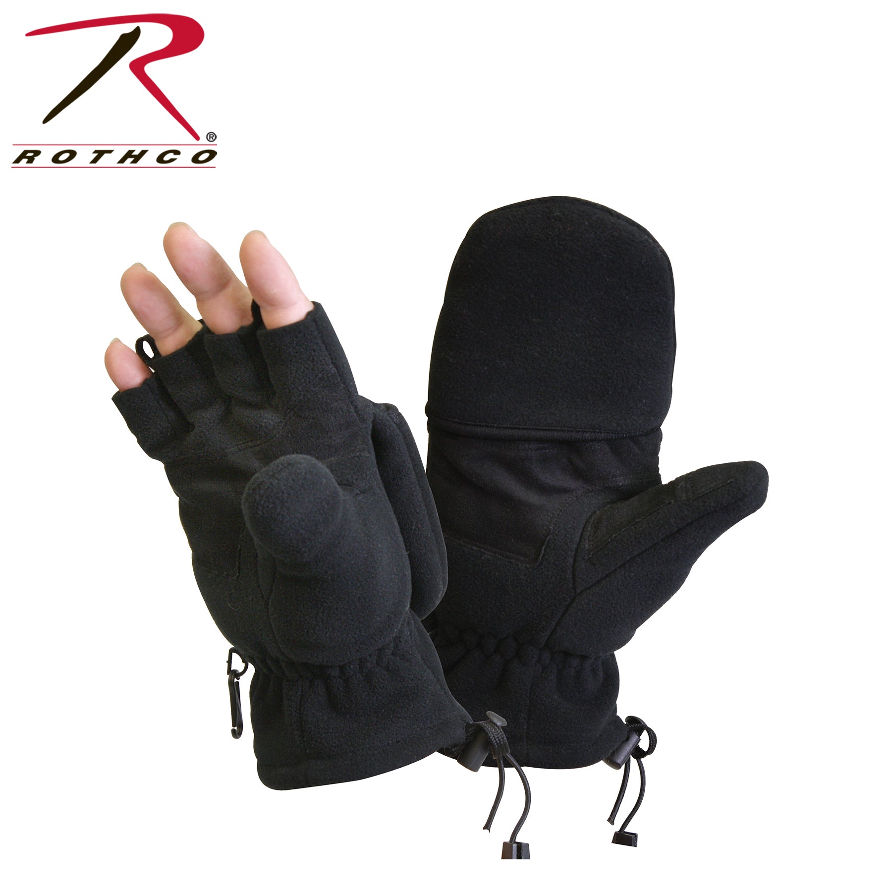 Rothco Fingerless Gloves / Mittens Size Small - Windproof, Breathable Polyester Fleece Handwear