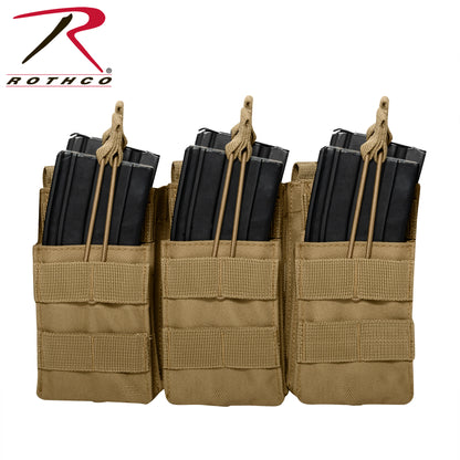 Rothco MOLLE Open Top Six Rifle Mag Pouch in Coyote Brown - Part 41007