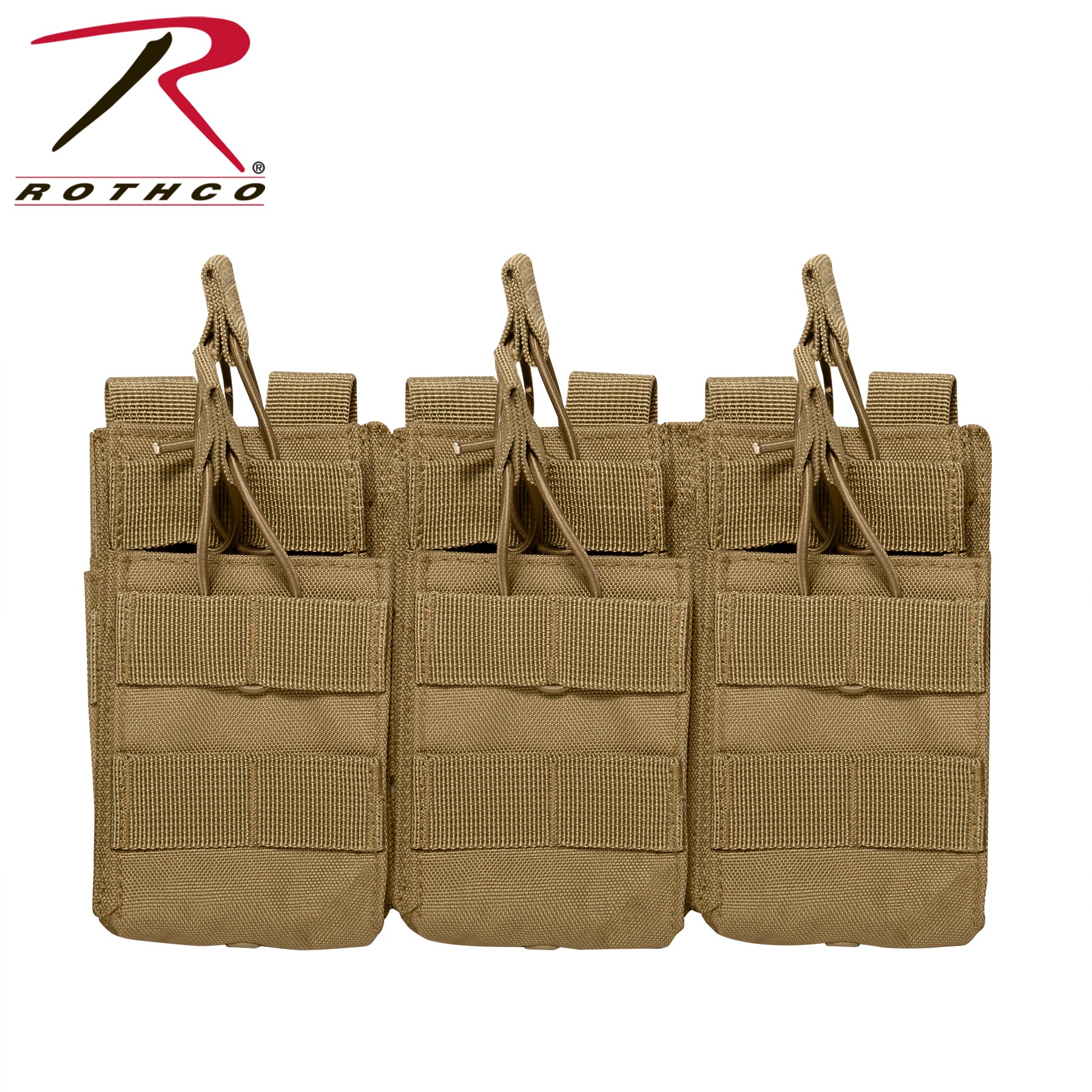 Rothco MOLLE Open Top Six Rifle Mag Pouch in Coyote Brown - Part 41007