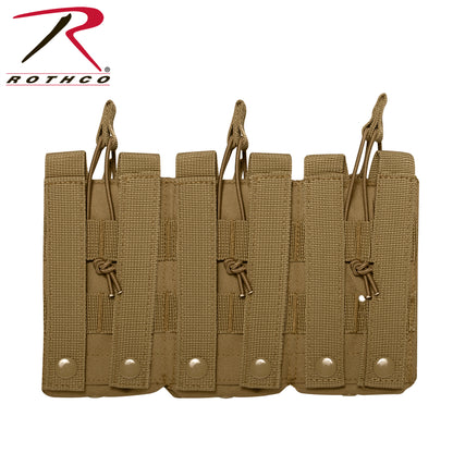 Rothco MOLLE Open Top Six Rifle Mag Pouch in Coyote Brown - Part 41007