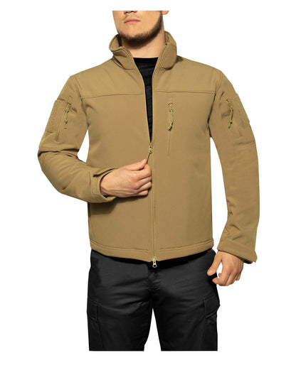 Rothco Stealth Ops Soft Shell Tactical Jacket in Coyote Brown – Size Medium