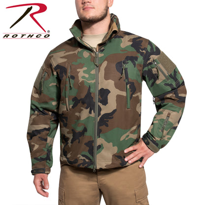 Rothco Concealed Carry Soft Shell Jacket 3XL Woodland Camo – Waterproof Tactical Outerwear