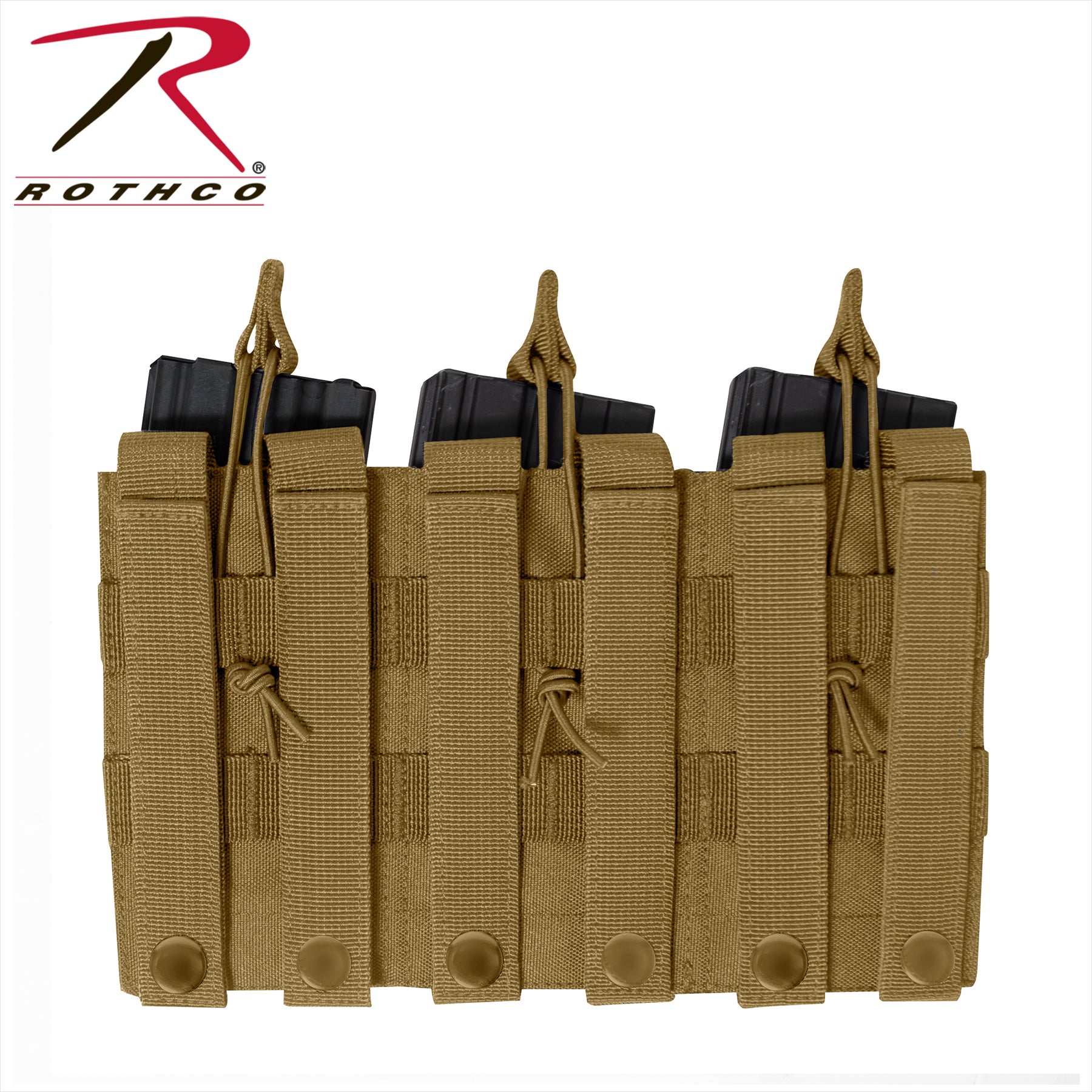 Rothco MOLLE Triple Kangaroo Rifle and Pistol Mag Pouch in Coyote Brown, Part 41009