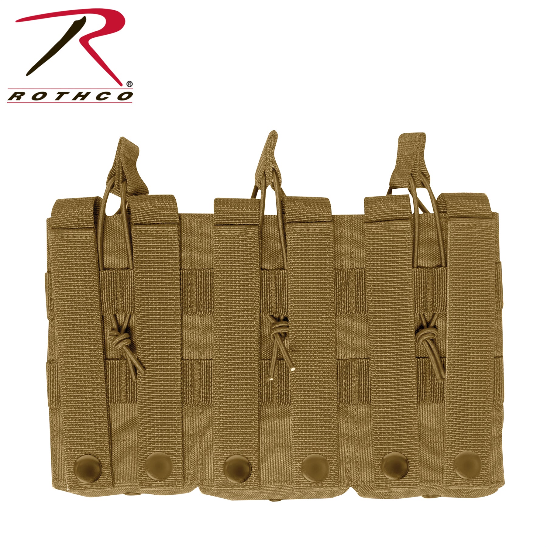 Rothco MOLLE Triple Kangaroo Rifle and Pistol Mag Pouch in Coyote Brown, Part 41009