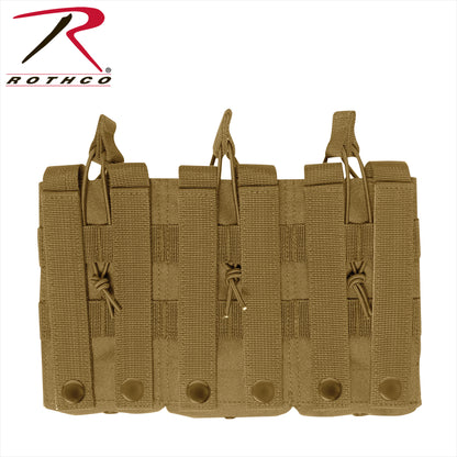 Rothco MOLLE Triple Kangaroo Rifle and Pistol Mag Pouch in Coyote Brown, Part 41009