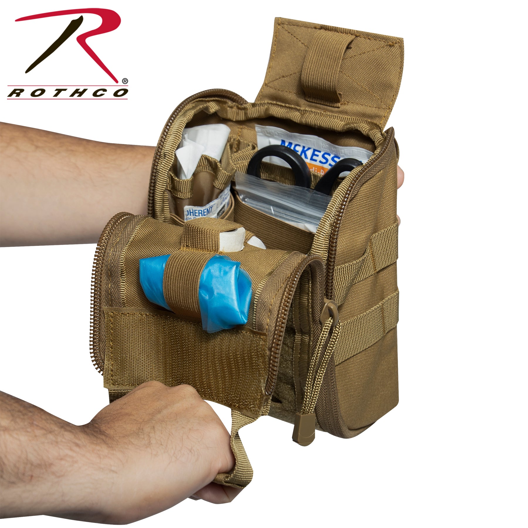 Rothco Fast Action MOLLE Medical Pouch Coyote Brown Part 20757 – Tactical First Responder Medical Storage Solution