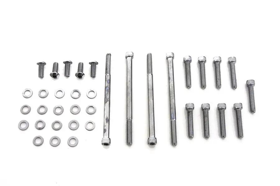 V-Twin Primary Cover Mount Kit Chrome for Harley Davidson FXD Models (2006-2015) by V-Twin
