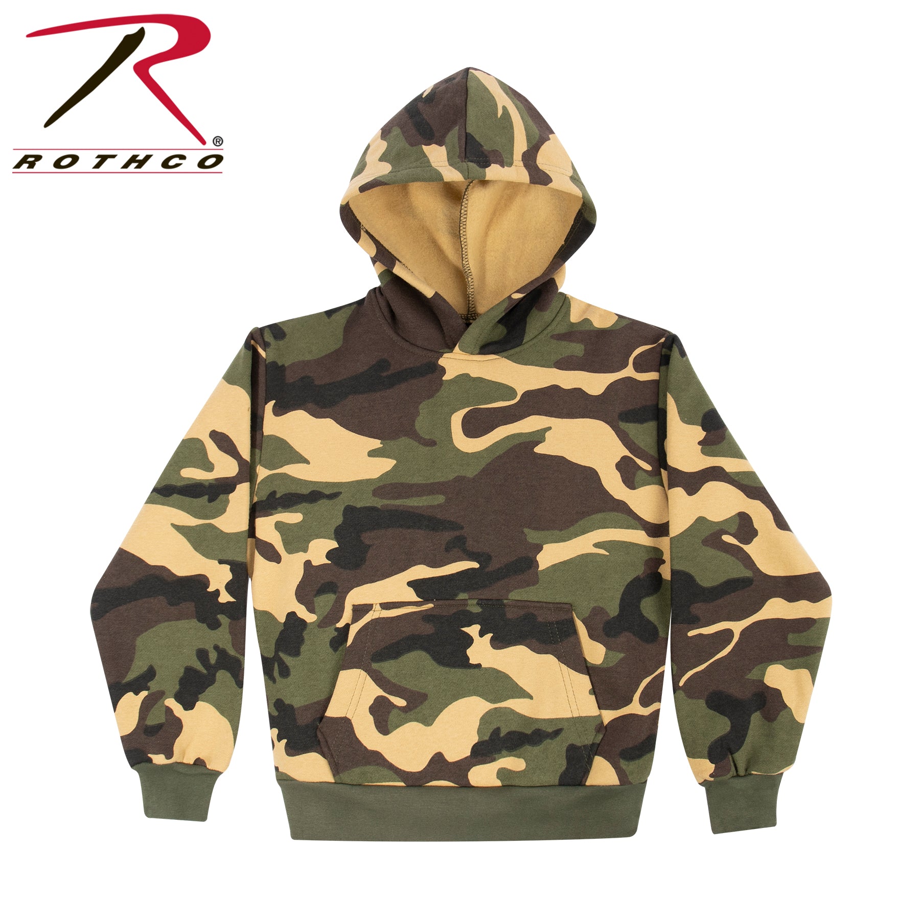 Rothco Kids Camo Pullover Hooded Sweatshirt Size XL – Durable Cotton-Poly Blend with Warm Fleece Lining