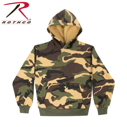 Rothco Kids Camo Pullover Hooded Sweatshirt Size XL – Durable Cotton-Poly Blend with Warm Fleece Lining