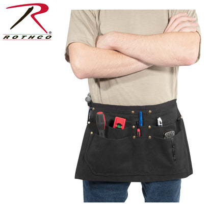 Rothco Canvas Waist Work Apron Black - Durable Carpenter and Tool Belt with Multiple Pockets and Adjustable Fit