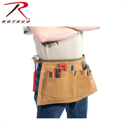 Rothco Canvas Waist Work Apron Black - Durable Carpenter and Tool Belt with Multiple Pockets and Adjustable Fit