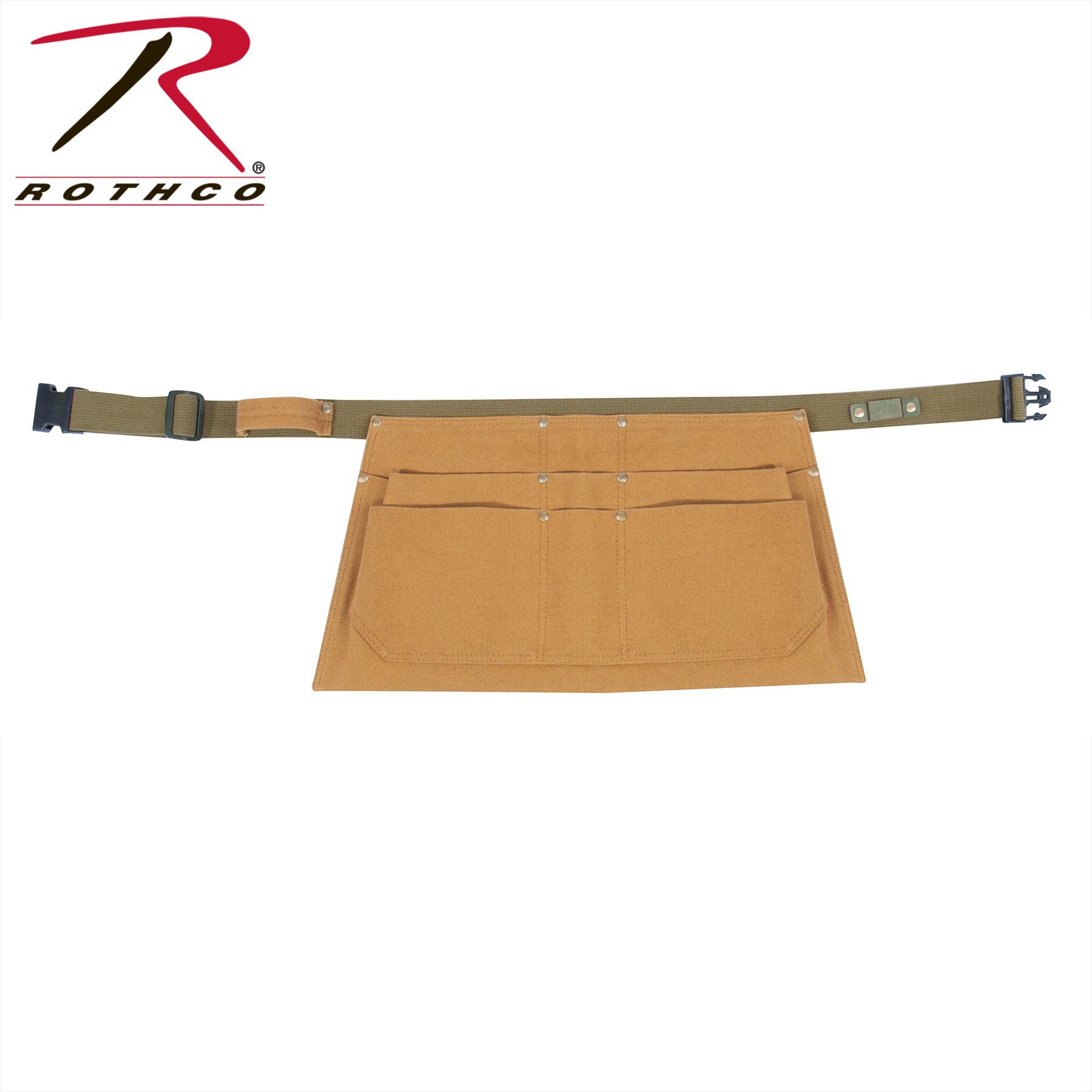 Rothco Canvas Waist Work Apron Black - Durable Carpenter and Tool Belt with Multiple Pockets and Adjustable Fit