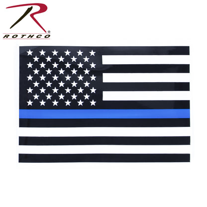 Rothco Thin Blue Line Flag Decal Size Large - Support Law Enforcement with Transparent Vinyl Sticker