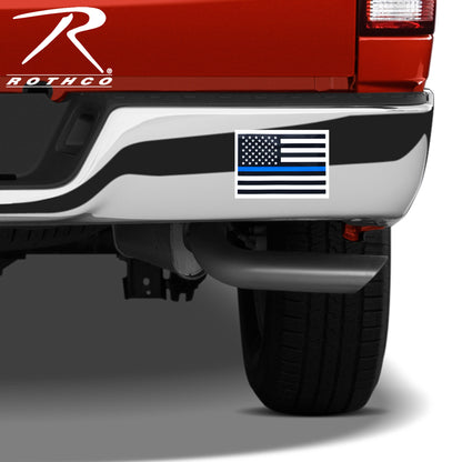 Rothco Thin Blue Line Flag Decal Size Large - Support Law Enforcement with Transparent Vinyl Sticker