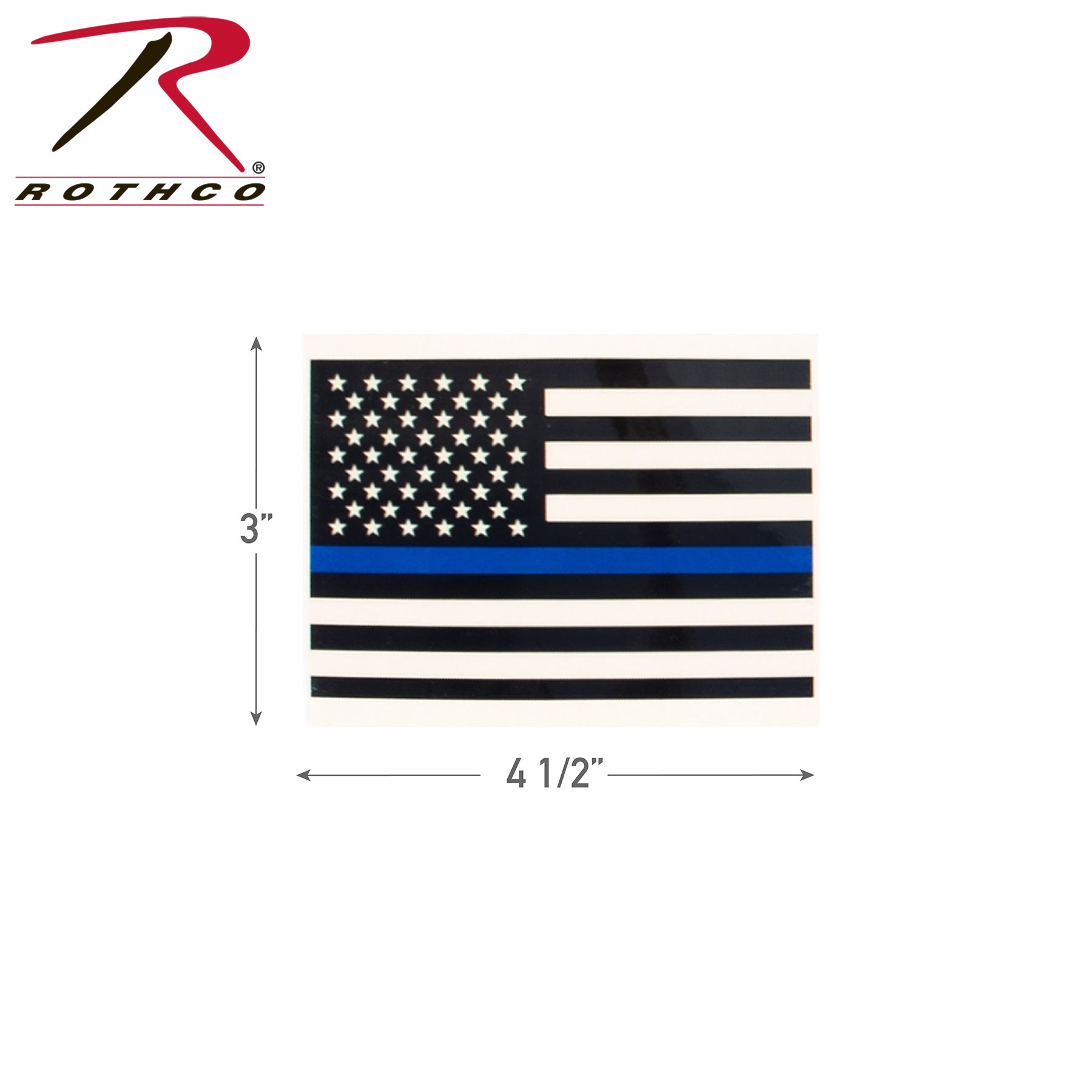 Rothco Transparent Thin Blue Line Flag Decal Size S – Support Law Enforcement with Vinyl Sticker