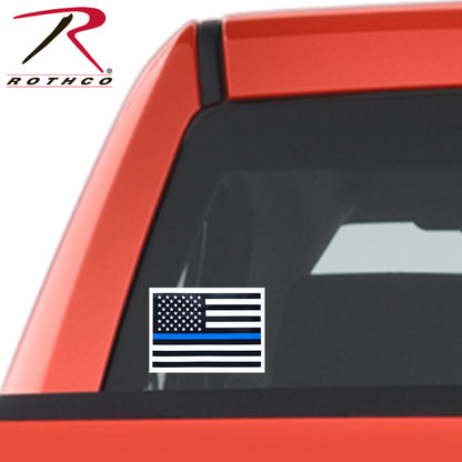 Rothco Thin Blue Line Flag Decal Size Large - Support Law Enforcement with Transparent Vinyl Sticker
