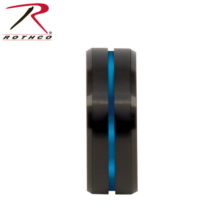 Rothco Tungsten Carbide Thin Blue Line Ring Black - Size 13