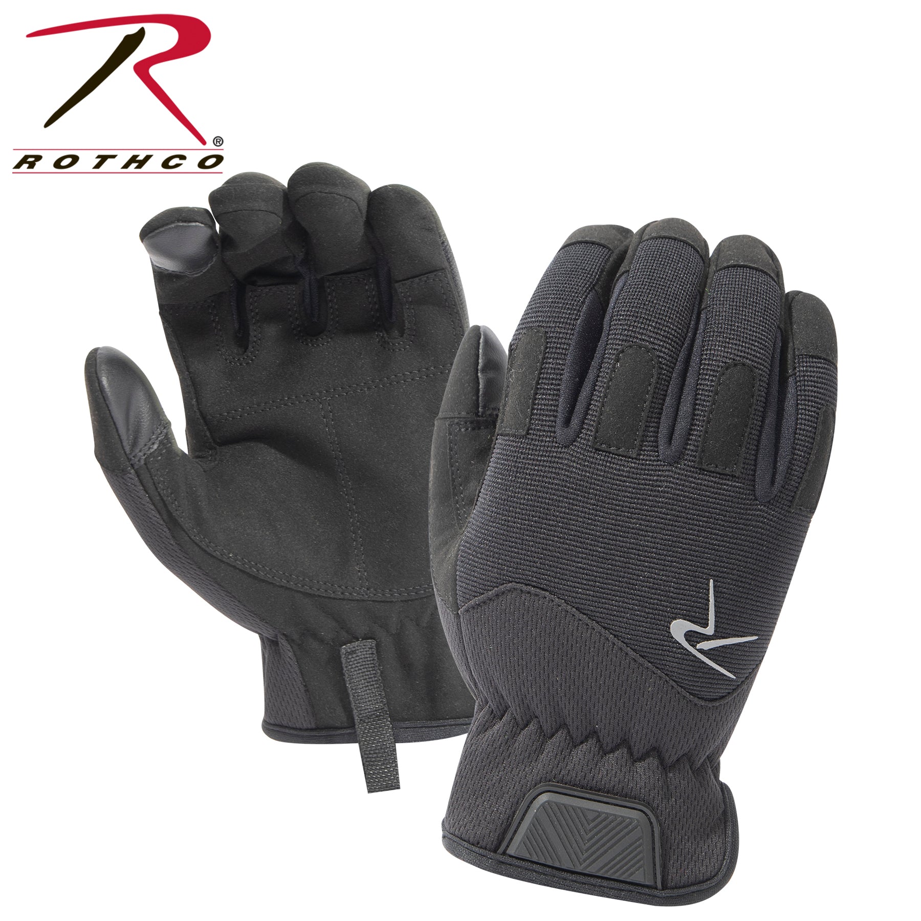 Rothco Rapid Fit Duty Gloves Black Size XS – Touchscreen-Compatible Tactical Gloves