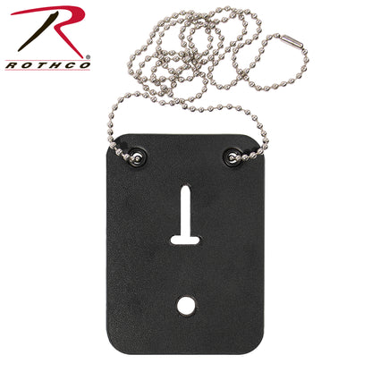 Rothco Low Profile Leather Badge Holder with Chain - Fits All Rothco Round Badges