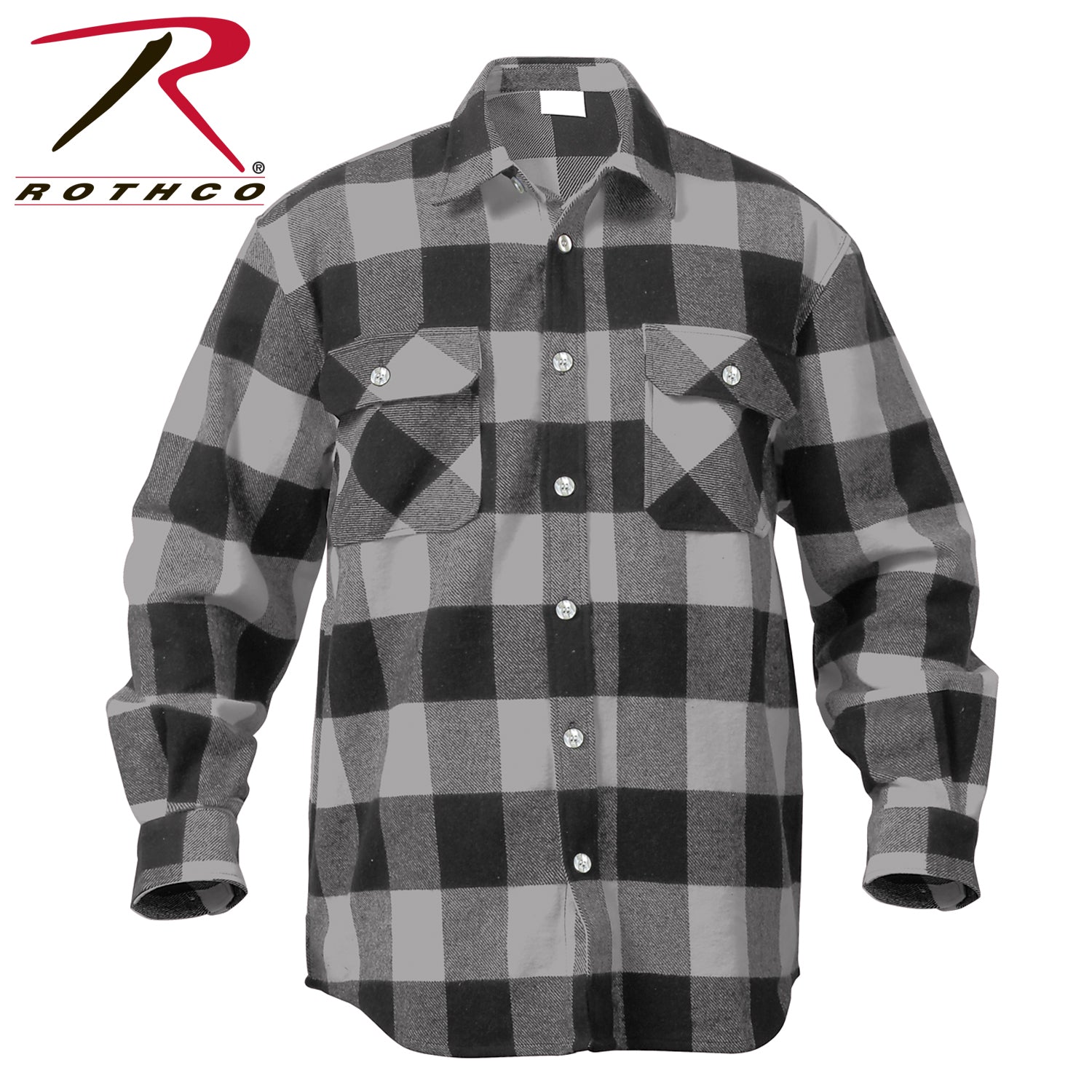 Rothco Extra Heavyweight Grey Plaid Buffalo Flannel Shirt Size 5XL