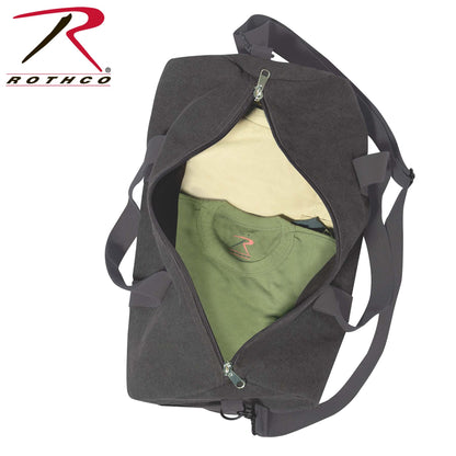Rothco Canvas Shoulder Duffle Bag Charcoal Grey, 19 Inches - Durable Military-Style Travel and Gym Bag