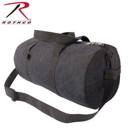 Rothco Canvas Shoulder Duffle Bag Charcoal Grey, 19 Inches - Durable Military-Style Travel and Gym Bag