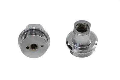 V-Twin Chrome Inner Fork Tube Plug Set for Harley Davidson FL (1949-1958) by V-Twin