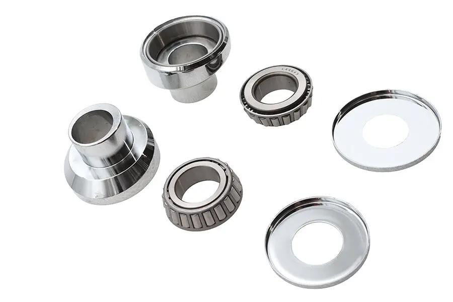 V-Twin 3 Raked Fork Neck Cup Kit Chrome for Harley Davidson FLH 1949-1958 by V-Twin