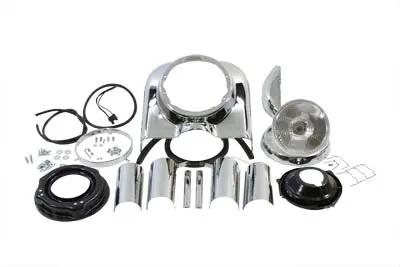 V-Twin 7 Inch Headlamp Cowl Kit Chrome for Harley Davidson FLHS (1987-1992) by V-Twin
