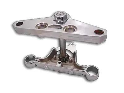 Motorshop Replica Forged Steel Triple Tree Set Chrome for Harley Davidson FXWG and FXST by Motorshop