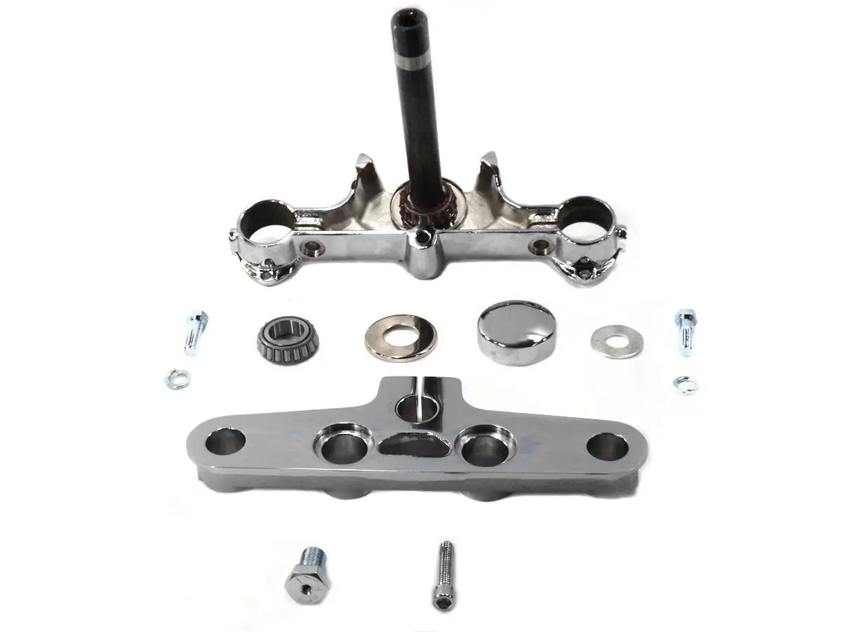 Motorshop Replica Forged Steel Triple Tree Set Chrome Part 24-0350 for Harley Davidson FLST (2000-2009) by Motorshop