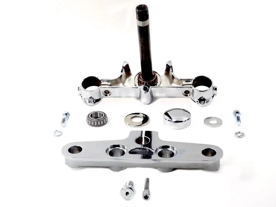 Motorshop Replica Forged Steel Triple Tree Set Chrome Part 24-0350 for Harley Davidson FLST (2000-2009) by Motorshop