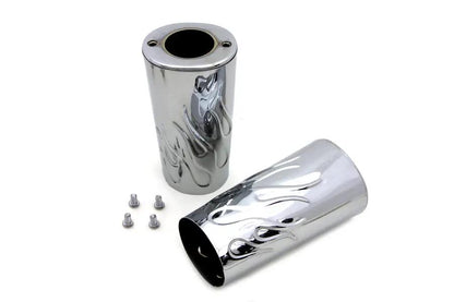 V-Twin 74535 Flame Style Fork Slider Cover Set for Harley Davidson FLT Models by V-Twin