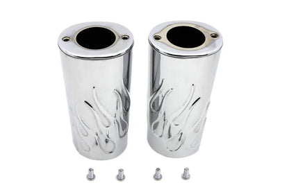 V-Twin 74535 Flame Style Fork Slider Cover Set for Harley Davidson FLT Models by V-Twin