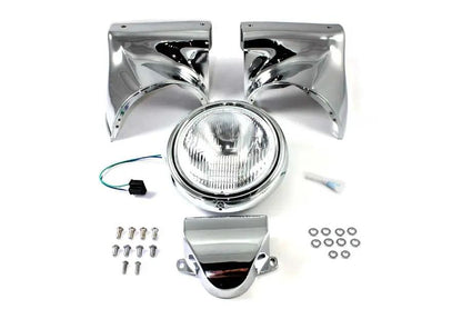 V-Twin 7 inch Headlamp Cowl Kit Chrome for Harley Davidson FL (1960-1969) by V-Twin