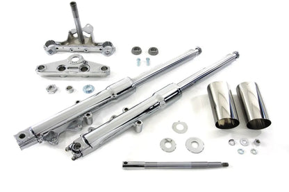 V-Twin 41mm Fork Assembly with Chrome Sliders and Installation Kit for Harley-Davidson Models by V-Twin