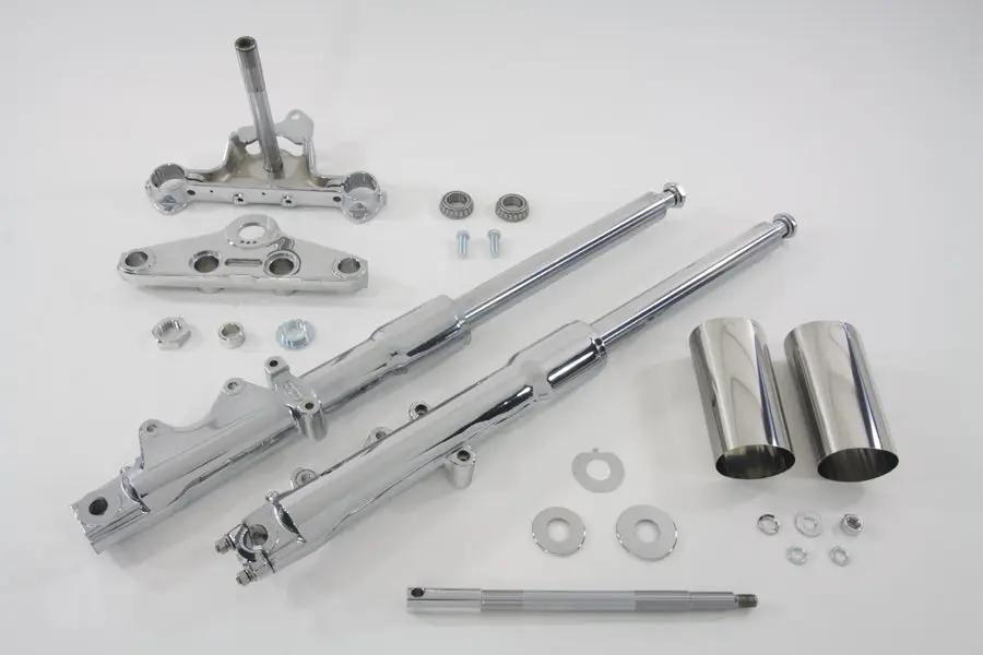 V-Twin 41mm Fork Assembly with Chrome Sliders and Installation Kit for Harley-Davidson Models by V-Twin