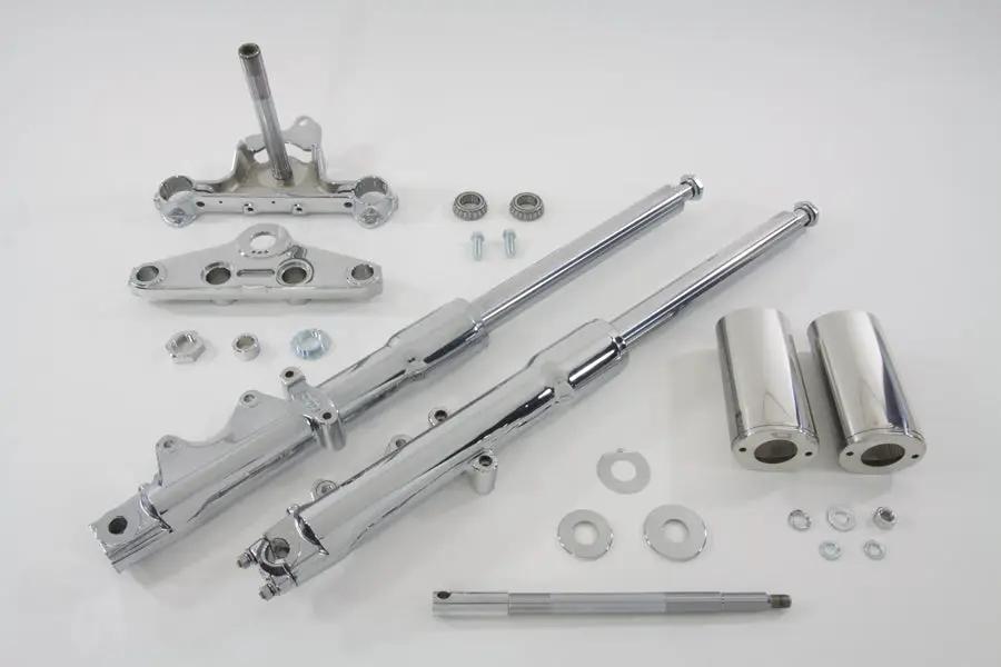V-Twin 41mm Fork Assembly with Chrome Sliders and Installation Kit for Harley-Davidson Models by V-Twin