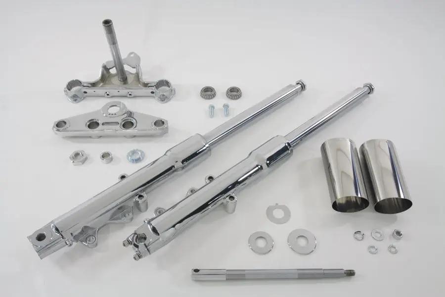 V-Twin 41mm Fork Assembly with Chrome Sliders and Installation Kit for Harley-Davidson Models by V-Twin