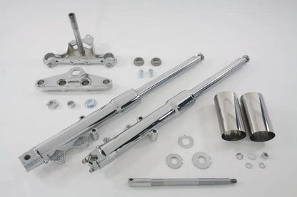 V-Twin 41mm Fork Assembly with Chrome Sliders and Installation Kit for Harley-Davidson Models by V-Twin