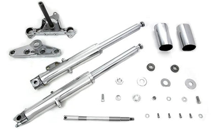 V-Twin 41mm Fork Assembly with Polished Sliders and Chrome Triple Trees for Harley Davidson FL & FX by V-Twin