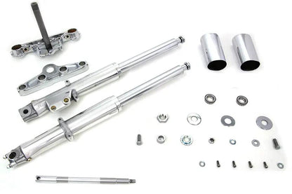 V-Twin 41mm Fork Assembly with Polished Sliders and Chrome Triple Trees for Harley Davidson FL & FX by V-Twin