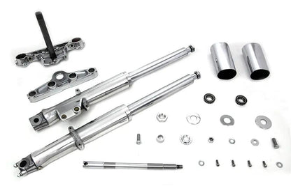 V-Twin 41mm Fork Assembly with Polished Sliders and Chrome Triple Trees for Harley Davidson FL & FX by V-Twin