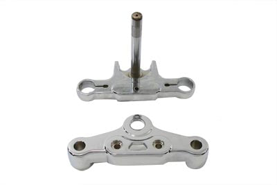 V-Twin 36205 Deuce Style Chrome Triple Tree Set for Harley-Davidson FXSTD