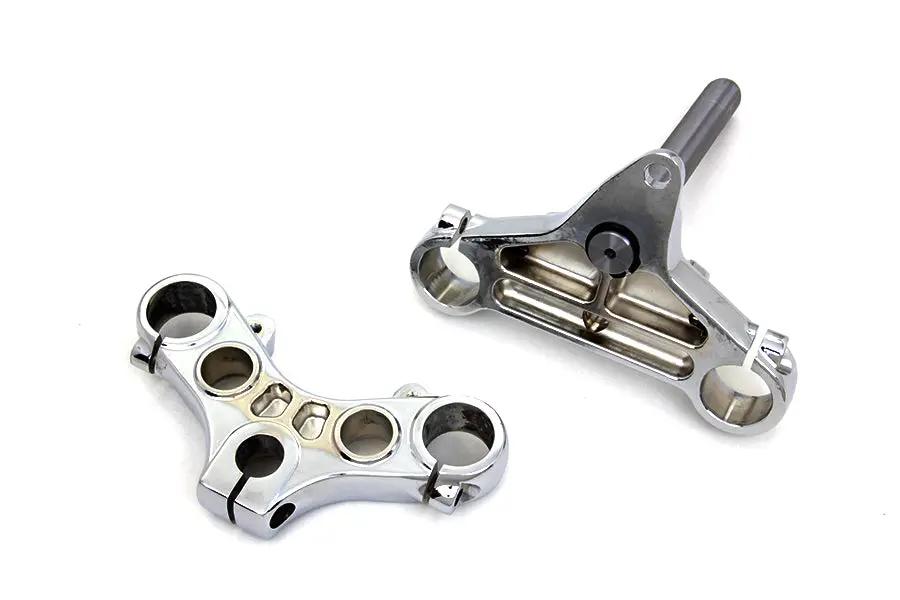 V-Twin Chrome Triple Tree Set for 39mm Fork Tubes - Fits Harley Davidson XL 1988-1997 by V-Twin
