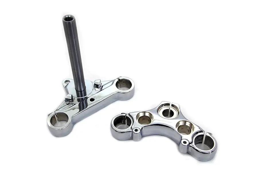 V-Twin Chrome Triple Tree Set for 39mm Fork Tubes - Fits Harley Davidson XL 1988-1997 by V-Twin